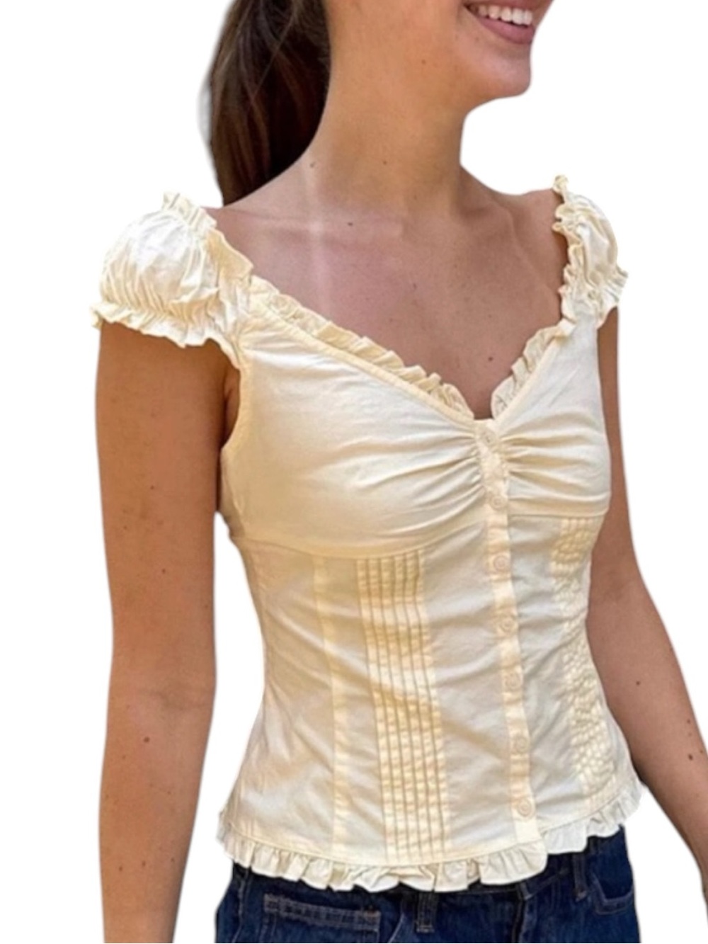 Brandy Melville Elena Top in Butter Yellow - Picture 7 of 12